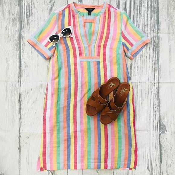 J. Crew Dresses & Skirts - J.Crew Tangerine Multicandy stripe dress